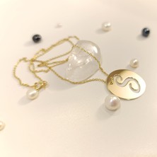 S Harfi Levha Kolye 14 Ayar  Altın Hd Videolu