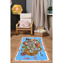 Napoli Home Dijital Baskılı Korsan Yol Desenli Yıkanabilir Kaymaz Taban Çocuk Odası Halısı, Çocuk-51-Kahve,