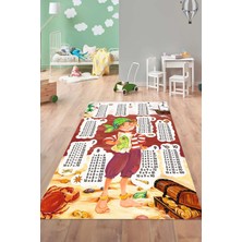 Napoli Home Dijital Baskılı Çarpım Tablo Desenli Yıkanabilir Kaymaz Taban Çocuk Odası Halısı, Çocuk-78-Kırmızı,