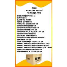 MSM Ramazan Paketi Lux Erzak Kolisi Gıda Paketi Ramazan Kolisi Kumanya Paketi 43 Parça Kolonya Ve Şekerli Paket Çocuklar İçin Çikolata Setli No:6