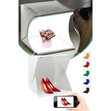 Taşınabilir Işıklı Ürün Çekim Çadırı Profesyonel Fotoğraf Arka Plan Perdesi