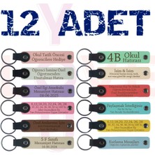 Sınıfın Başarı Ödül Töreni Anısına Isim Yazılı, 12'li Set, Eğitim Temalı Hediyelik Anahtarlık