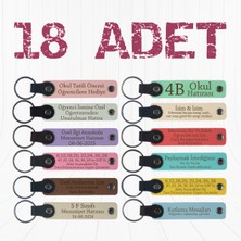 Miawiki Öğretmenden Öğrencilere Teşekkür Hediyesi, 18'li Set, Kişiselleştirilmiş Anahtarlık