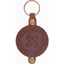 Miawiki Kişiselleştirilmiş Deri Anahtarlık, Kişiye Özel Isim Yazılabilen Negatif Desenli Anahtarlık