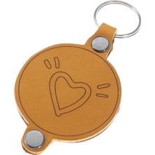 Miawiki Doodle Desenli Isme Özel Deri Anahtarlık, Özel Gün Hediyesi, Kalp Desenli Anahtarlık