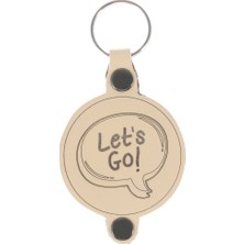 Miawiki Doodle Desenli Isme Özel Deri Anahtarlık, Özel Gün Hediyesi, Lets Go Desenli Anahtarlık
