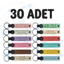 Okul Yıl Sonu Törenine Özel, 30'lu Set, Özel Tasarım Isim Etiketli Anahtarlık, Benzersiz ve Özgün