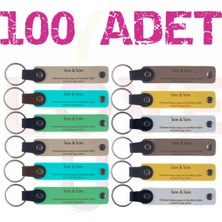 Miawiki Bebeğinizin Mevlütleri Için Ismine Özel Deri Anahtarlık, 100'LÜ Anı Hediyesi, Bebek Mevlit Hatırası