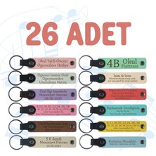 Karne Hediyesi Olarak Sınıf Hatırası, 26'lı Set, Öğrenci Isimli Hediyelik Anahtarlık