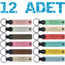 Miawiki Yeni Dükkan Açılış Kutlamanız Için Markanıza Özel, 12' Li Set, Hediyelik Hatıra Deri Anahtarlık