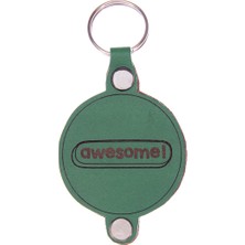 Miawiki Doodle Desenli Isme Özel Deri Anahtarlık, Özel Gün Hediyesi, Awesome Desenli Anahtarlık