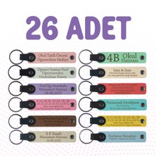 Miawiki Anaokulu Öğretmenlerine Sürpriz Hediyelik Olarak, 26'lı Set, Anlamlı Hatıra Anahtarlık, Isim Yazılı