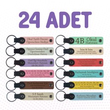 Eğitim Fakültesi Öğrencilerine Mezuniyet Hatırası, 24'lü Set, Kişiye Özgü Yazılı Anahtarlık