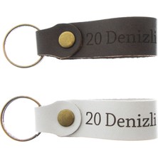 Miawiki 20 Denizli Yazılı Ikili Set Deri Anahtarlık, Özel Günler Için En Iyi Hediye, Şehir Anahtarlığı