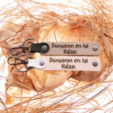 Dünyanın En Iyi Halası Yazılı Kancalı Ikili Deri Anahtarlık Seti, Halanıza Özel Bir Hediye