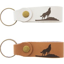 Miawiki Bozkurt Ikili Deri Anahtarlık, Yüksek Kalite Deri Aksesuar