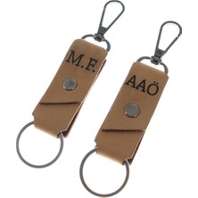 Miawiki Isme Özel Kişiselleştirilebilir Çiftler Için Anahtarlık Seti, Kişiye Özel Ikili Deri Anahtarlık Seti