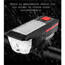 Solar Bisiklet Işığı Ön Farı Bisiklet Kornası Su Geçirmez Güneş Enerjili USB Şarjlı Ön Feneri
