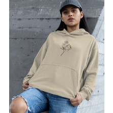 Terzili Giyin Boyacı Panda Küçük Ön Baskılı Sweatshirt Kadın