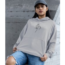 Terzili Giyin Boyacı Panda Küçük Ön Baskılı Sweatshirt Kadın