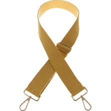 Miawiki Hardal Renk, 145 cm Uzunlukta, Altın Metal Aksesuarlı, Tote Çanta Omuz Askısı, El Askısı