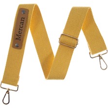 Miawiki Omuz Çantaları Için Isminize Özel Hardal Omuz Askısı 115 Cm, El Yapımı Hediyelik Kişiye Özel Askı