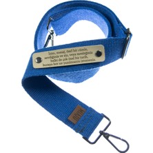 Koyu Mavi Renk, Çapraz Çanta Için Ayarlanabilir Uzunluk Isminize Özel Omuz Askısı, 120 cm