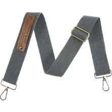 Miawiki Omuz Çantaları Için Isminize Özel Gri Omuz Askısı 125 Cm, El Yapımı Hediyelik Kişiye Özel Askı