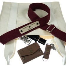 Bordo Renk, Arkadaşının Ismine Özel  Hediyelik Çapraz Çanta Omuz Askısı, 160 cm Tasarım Hediye