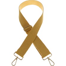 Miawiki Hardal Renk, 125 cm Uzunlukta, Altın Metal Aksesuarlı, Tote Çanta Omuz Askısı, El Askısı