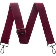 Miawiki Bordo Renk, 145 cm Uzunlukta, Siyah Metal Aksesuarlı, Omuz Askısı, Çanta El Askısı, Modaya Uygun