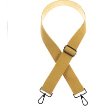 Miawiki Hardal Renk, 145 cm Uzunlukta, Siyah Metal Aksesuarlı, Tote Çanta Omuz Askısı, El Askısı