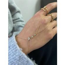 Nice Boutique 3 Sıra Taşlı Yıldız Gold Şahmeran