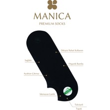 MANICA Erkek Bambu Sneaker Çorap 4 Çift - Siyah