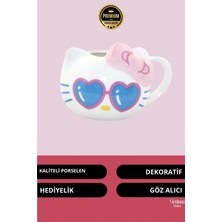 Deluxe Tasarım Dekoratif Estetik Armağan Sevgili Dost Aşk Arkadaş Porselen Hello Kitty Kupa Bardak
