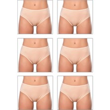 6'lı Paket Kadın Pamuklu Likralı Süprem Yüksek Bel Bato Külot