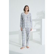 Evia Angelique  Pamuk Uzun Kol Kadın Pijama Takımı 21501