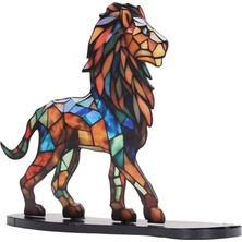 Auralia Brevity Yaban Hayatı Metal Sanat Tabanı Ev Odası Masa Dekorasyonu Aslan Stili Düz Dekorasyon Süsü (Yurt Dışından)