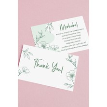 Soft 100 Adet Çift Yön Baskılı Teşekkür Kartı 8,5x5,5 cm