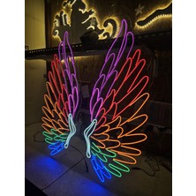 Çizgi Neon Cizgineon Melek Kanadı Neon LED Işıklı Duvar Dekarasyon