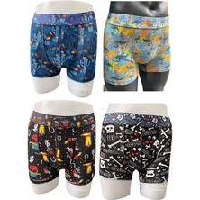 Erkek Karışık Pamuklu Esnek 4'lü Boxer Paketi 2304