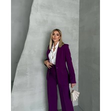 Blazer Takım Elbise Tek Düğme Ceket Pantolon