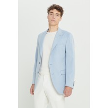 Slim Fit Dar Kesim Kırlangıç Yaka Blazer Ceket