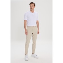 Slim Fit Dar Kesim Beli Lastikli Yan Cep Rahat Pantolon