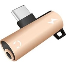 Hiqonic Type-C  2in1 Şarj Kulaklık Dönüştürücü Adaptör Şarj Çoğaltıcı Splitter Samsung Xiaomi Oppo Uyumlu