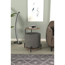 Vilinze Çok Amaçlı Metal C Sehpa Puf Seti