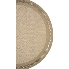 Naturel Daire Yıkanabilir Hasır El Dokuma Halı Yolluk Kilim Daire 2