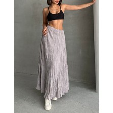 Bejna Kadın Buruşuk Modal Dokulu Soft Uzun Etek