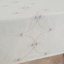 Solinas Collection Mira Nakışlı Gardenya Krem Masa Örtüsü