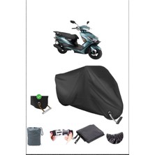 Breen Arora Quantum 125 Için Kilit Uyumlu Siyah Motosiklet Branda, Güvenli, Su Geçirmez